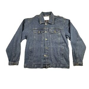 Elk Canyon Men's L Western Denim Jean Jacket Deer Buck Embroidered SEE DESCRIPT